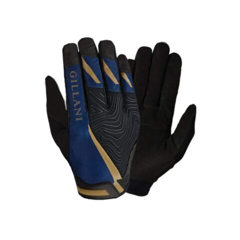 Gillani Full-Finger Neoprene Cycling Gloves - Blue & Mustard (MSG-0059)